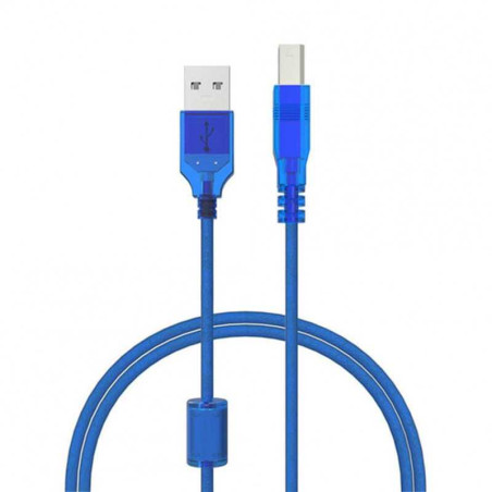 Câble Imprimante USB 2.0 A mâle/B mâle - 3m - Bleu